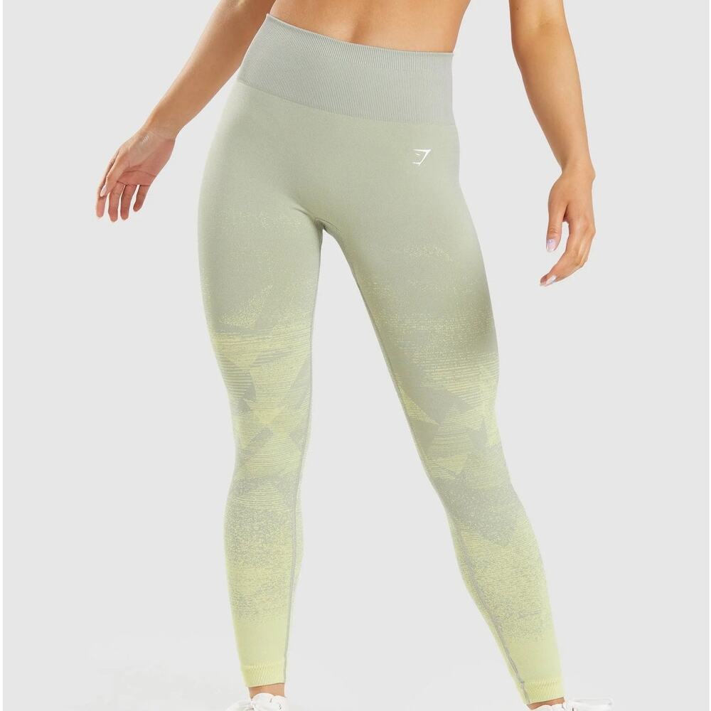 Gymshark Taupe Grey Triangle Adapt Ombre Seamless High Rise Leggings Size Medium
